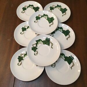 Set 8 Metlox Pottery Poppy Trail California Ivy Tea Coffee Saucers